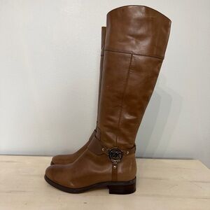 Micheal Kors Brown Leather Fulton Riding Boots